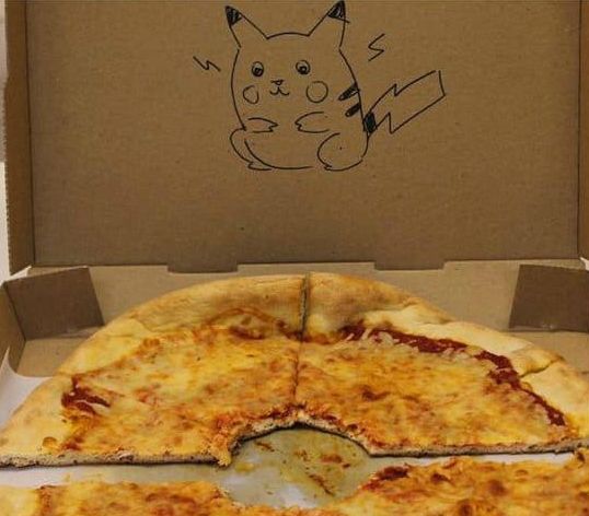 dessin sur une boÃ®te de pizza